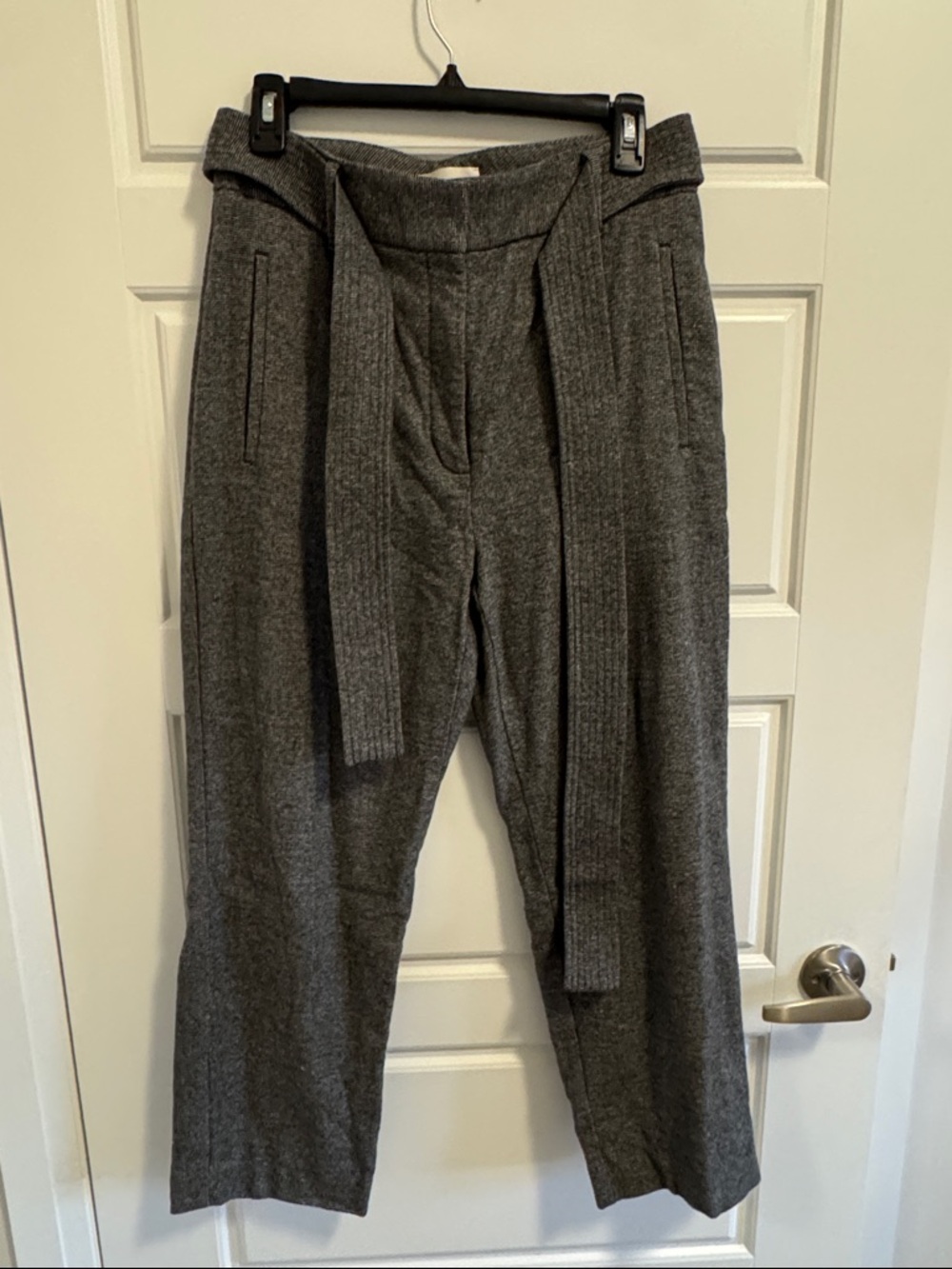 Wilfred Charcoal Knit Belted Trousers